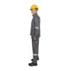 Vaultex, European Style 100% Twill Pant Shirt with Reflective, 190 gsm, Grey Color