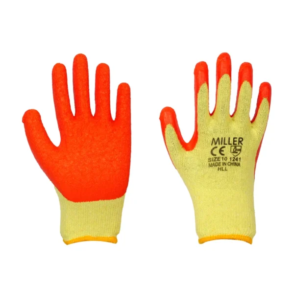 Miller, Latex Coated Gloves, Yellow Color
