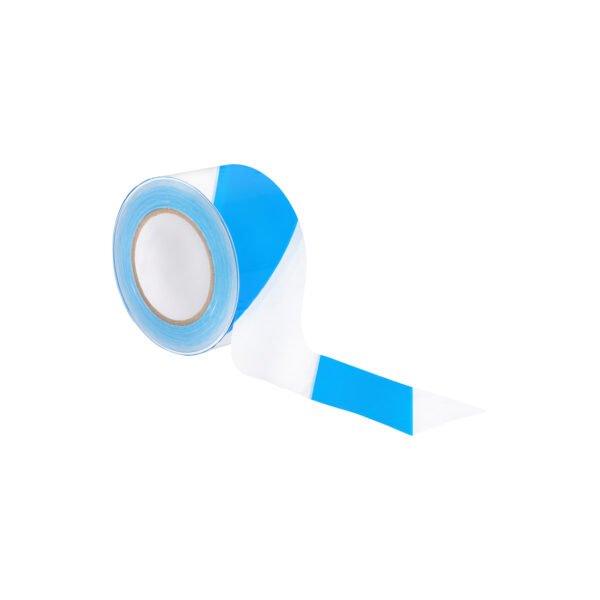 Workland, Double Side Printed Warning Tape, Size: 35 mic x 7 cm x 250 Mtrs, Blue & White Color