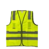 Zalat, 100% Polyester Safety Fabric Vest, Yellow Color