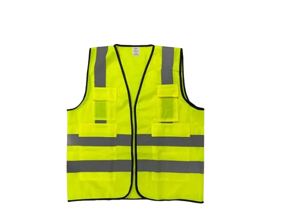 Zalat, 100% Polyester Safety Fabric Vest, Yellow Color