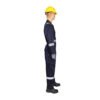 Workland, 100% Cotton Fire Retardant Coverall with Reflective, 230 Gsm, Navy Blue